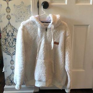 XL White Simply Southern fleece with hood